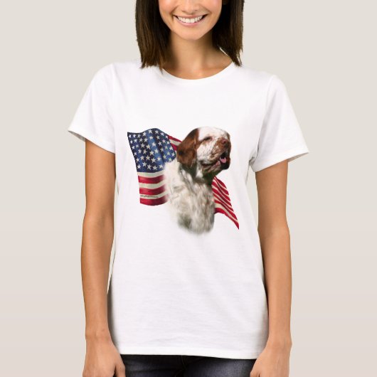 Clumber Spaniel Flag T-Shirt (Vorderseite)