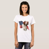 Clumber Spaniel Flag T-Shirt (Vorne ganz)
