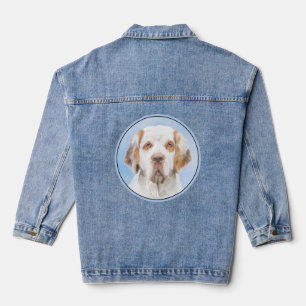 Clumber Spaniel Gemälde - Süße originelle Hundekun Jeansjacke