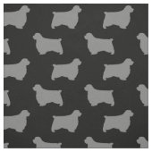 Clumber Spaniel Hund Silhouetten Schwarz und Grau Stoff (Muster)