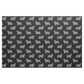 Clumber Spaniel Hund Silhouetten Schwarz und Grau Stoff (Fat Quarter (45,7 x 55,9 cm))