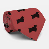 Clumber Spaniel Hunde Silhouetten Muster Krawatte (Gerollt)