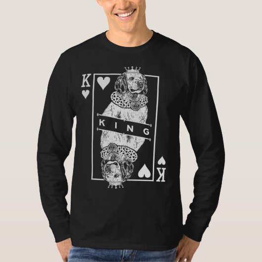 Clumber Spaniel King Of Hearts Dog Pop T-Shirt (Vorderseite)