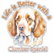 Clumber Spaniel Lover Aufkleber Auto-Aufkleber (Vorderseite)