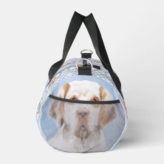 Clumber Spaniel Malerei Niedlich Original Hunde Ku Duffle Bag (Rechts)