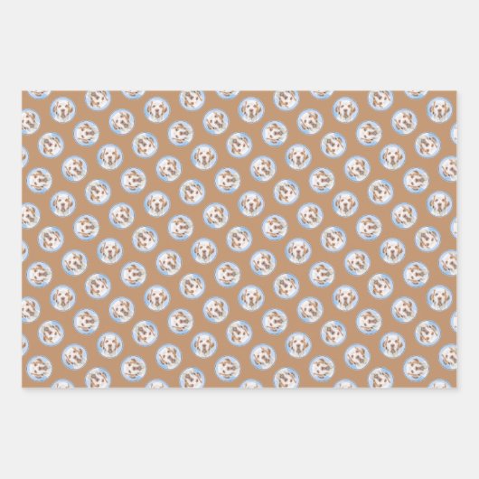 Clumber Spaniel Malerei Niedlich Original Hunde Ku Geschenkpapier Set (Vorderseite 3)