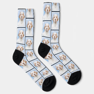 Clumber Spaniel Malerei Niedlich Original Hunde Ku Socken