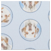Clumber Spaniel Malerei Niedlich Original Hunde Ku Stoff (Nahaufnahme)