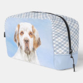 Clumber Spaniel Malerei Niedlich Original Hunde Ku Waschbeutel (Rechte Ecke)