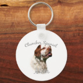 Clumber Spaniel Mama 2 Schlüsselanhänger (Rückseite)