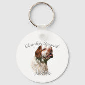 Clumber Spaniel Mama 2 Schlüsselanhänger (Rückseite)