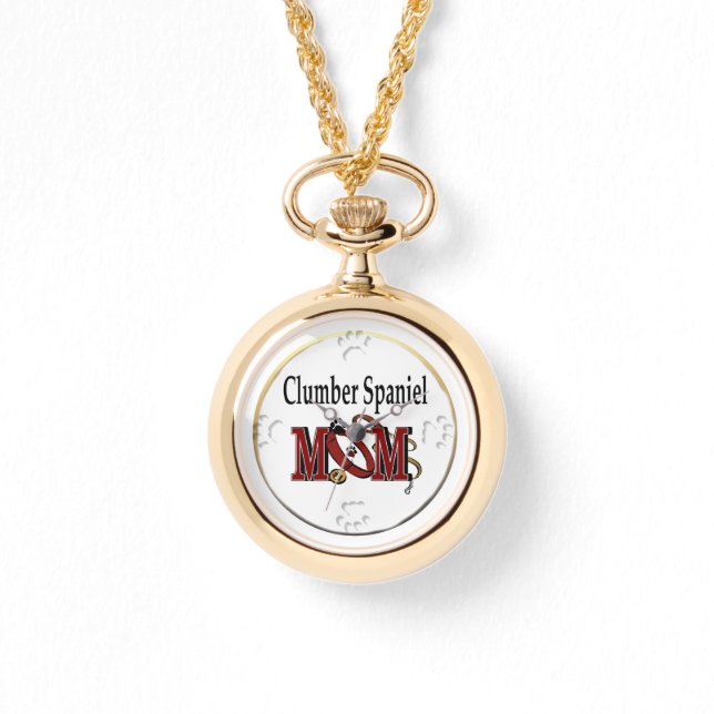 Clumber Spaniel Mama Geschenke Armbanduhr (Vorderseite)