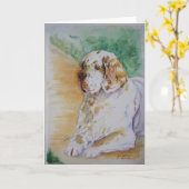 Clumber Spaniel - meine Freund-Gruß-Karte Karte (Gelbe Blume)