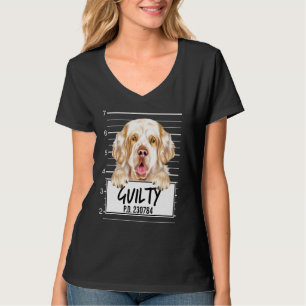 Clumber Spaniel Mugshot Schuldiger Hund T-Shirt