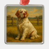 Clumber Spaniel Ornament Aus Metall (Vorne)