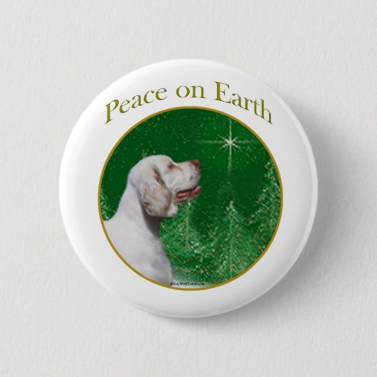 Clumber Spaniel Peace Button (Vorderseite)