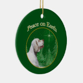 Clumber Spaniel Peace Keramik Ornament (Rechts)