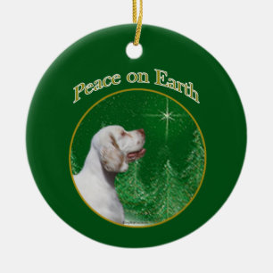 Clumber Spaniel Peace Keramik Ornament
