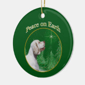 Clumber Spaniel Peace Keramik Ornament (Links)
