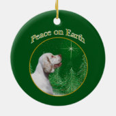 Clumber Spaniel Peace Keramik Ornament (Hinten)