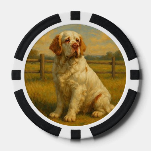 Clumber Spaniel Pokerchips (Vorderseite)