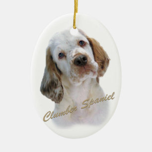 Clumber Spaniel-Porträt Keramikornament