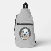 Clumber Spaniel Puppy Painting Original Dog Art Crossbody Bag (Vorderseite)