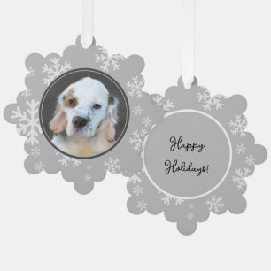 Clumber Spaniel Puppy Painting - Original Dog Art Ornament Karte