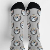 Clumber Spaniel Puppy Painting Original Dog Art Socken (Oben)