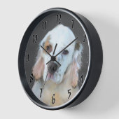 Clumber Spaniel Puppy Painting - Original Dog Art Uhr (Winkel)