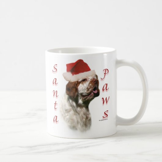 Clumber Spaniel Santa Paws Kaffeetasse (Rechts)