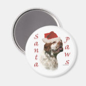 Clumber Spaniel Santa Paws Magnet (Vorderseite/Rückseite)