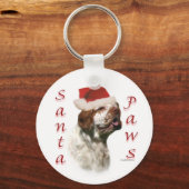 Clumber Spaniel Santa Paws Schlüsselanhänger (Rückseite)