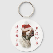 Clumber Spaniel Santa Paws Schlüsselanhänger (Rückseite)