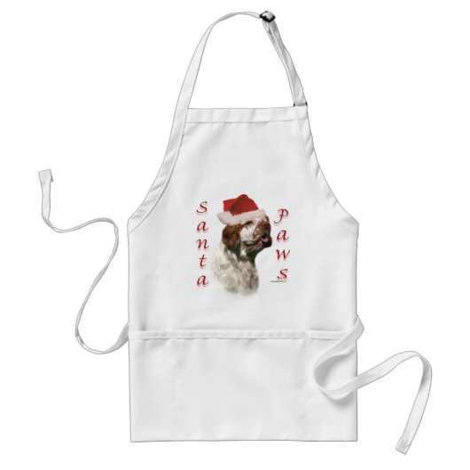 Clumber Spaniel Santa Paws Schürze (Vorne)