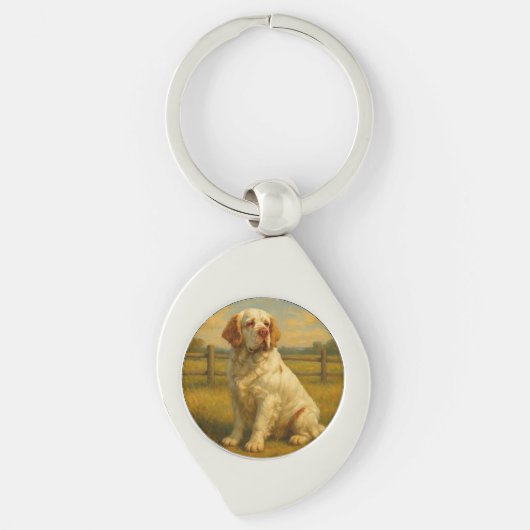Clumber Spaniel Schlüsselanhänger (Vorderseite)