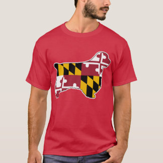 Clumber Spaniel Silhouette mit Maryland Staat Fla T-Shirt