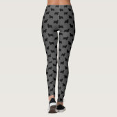 Clumber Spaniel-Silhouette-Muster grau und schwarz Leggings (Rückseite)