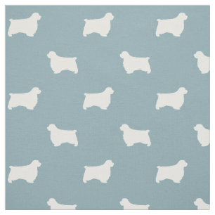 Clumber Spaniel-Silhouette-Muster Stoff