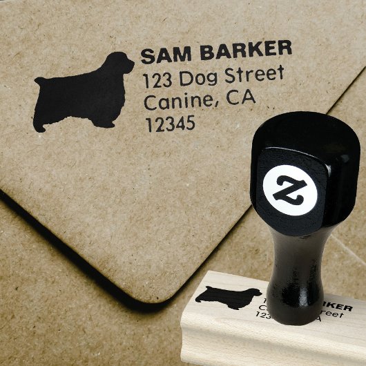 Clumber Spaniel Silhouette Rücksendeadresse Gummistempel