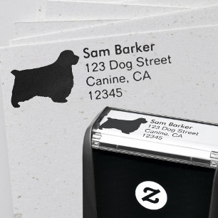 Clumber Spaniel-Silhouette-Rücksendeadresse Permastempel