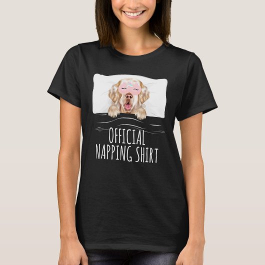 Clumber Spaniel Unicorn Schlafmask Offiziell Nappi T-Shirt (Vorderseite)