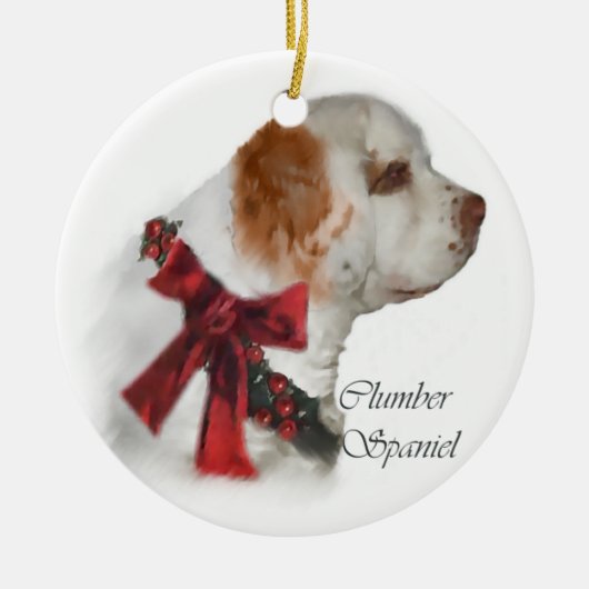 Clumber Spaniel Weihnachtsgeschenke Ornament (Vorne)