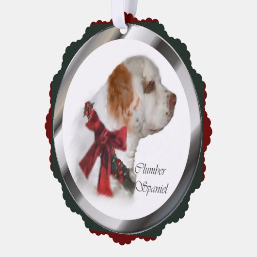 Clumber Spaniel Weihnachtsgeschenke Ornament Karte (Links)