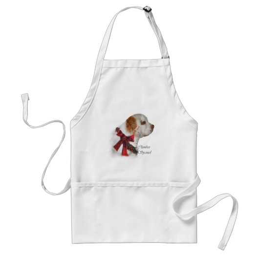Clumber Spaniel Weihnachtsgeschenke Schürze (Vorne)