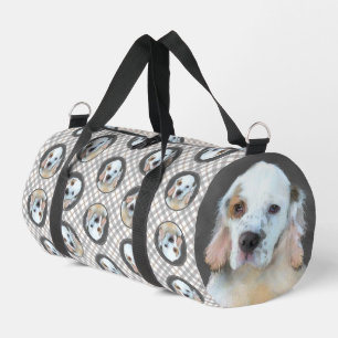 Clumber Spaniel Welpenmalerei Originale Hunde-Kuns Duffle Bag