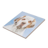 Clumber Spanische Malerei - Niedliche Original Hun Fliese (Seite)