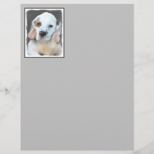 Clumber Spanischmalerei - Niedliche Original Dog A (Vorderseite)