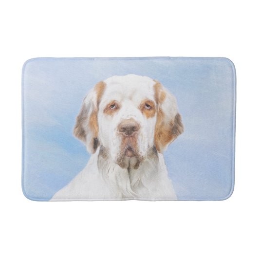 Clumber Spanischmalerei - Niedliche Original Dog A Badematte (Vorderseite)