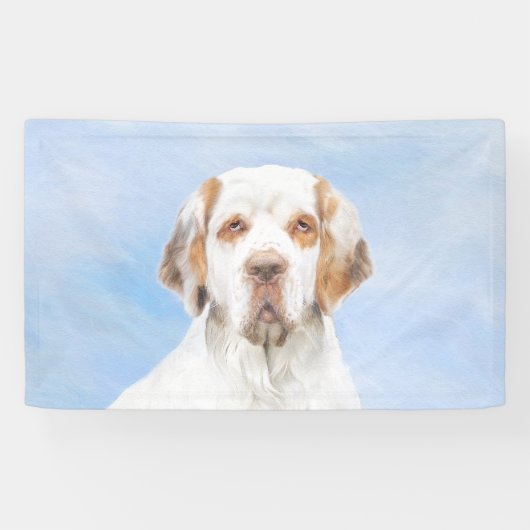 Clumber Spanischmalerei - Niedliche Original Dog A Banner (Horizontal)